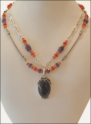 Necklace Orange Sterling Carnelian Citrine