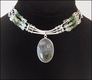 Necklace Green Aquamarine