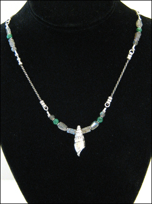 Necklace Shell Sterling Silver Malachite